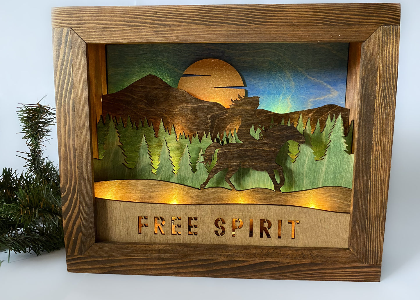 'FREE SPIRIT' - Illuminated Shadowbox