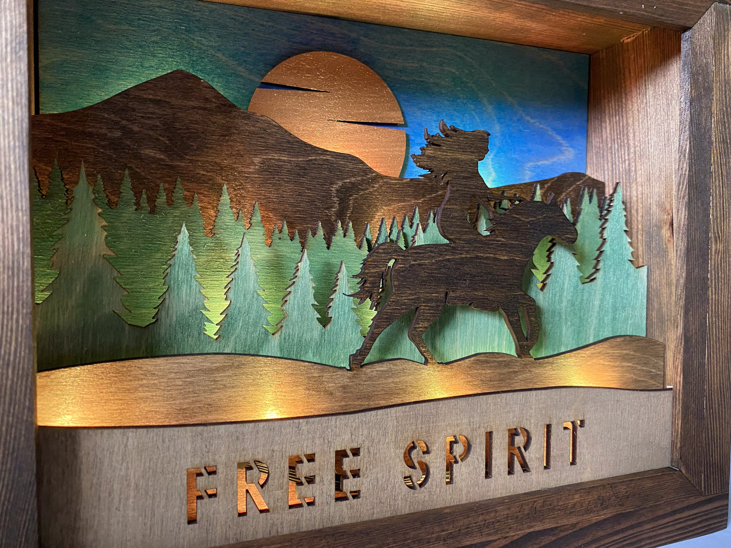'FREE SPIRIT' - Illuminated Shadowbox