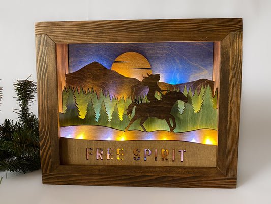 'FREE SPIRIT' - Illuminated Shadowbox