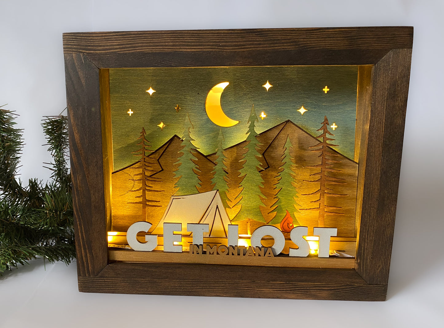 'GET LOST' - Illuminated Shadowbox