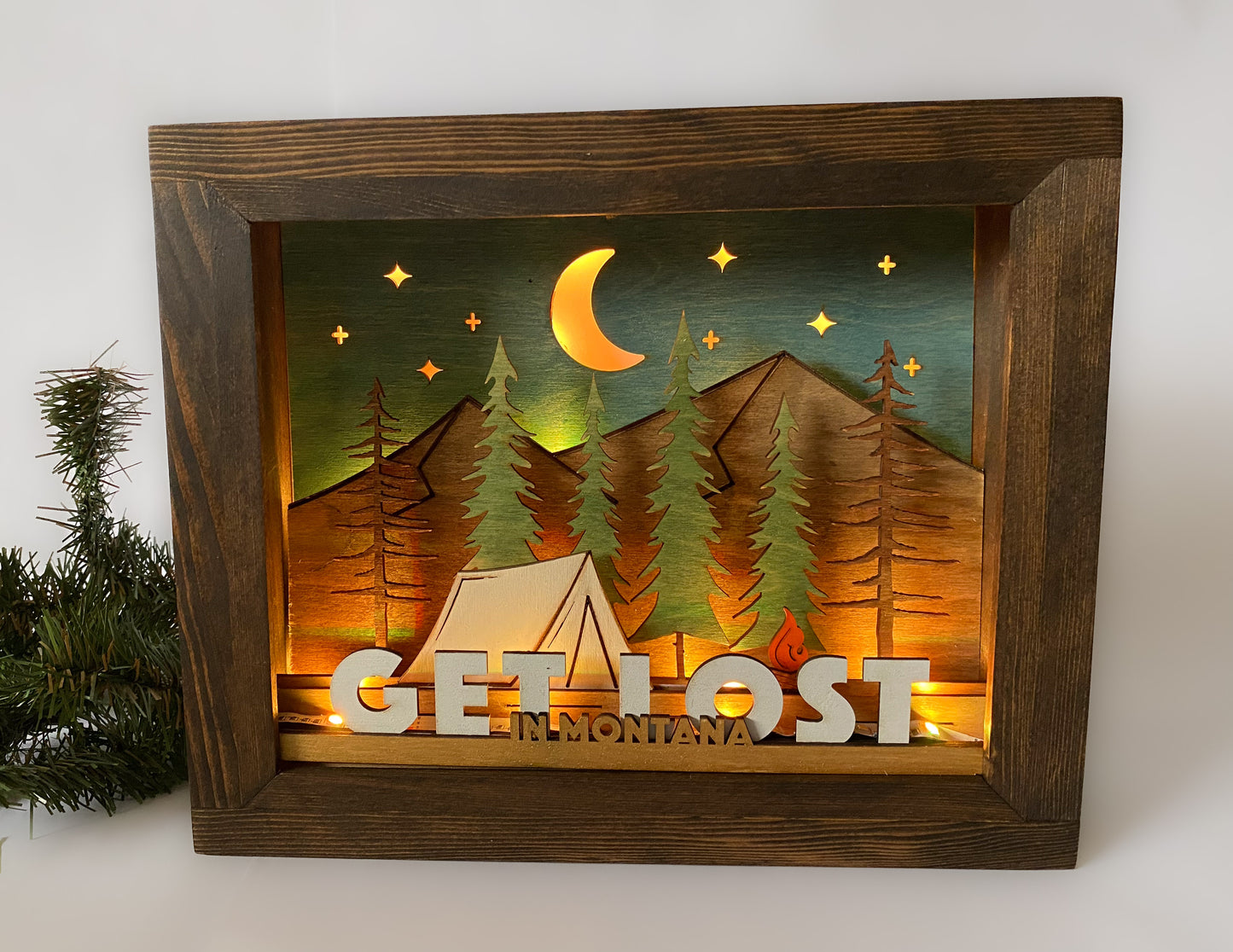 'GET LOST' - Illuminated Shadowbox