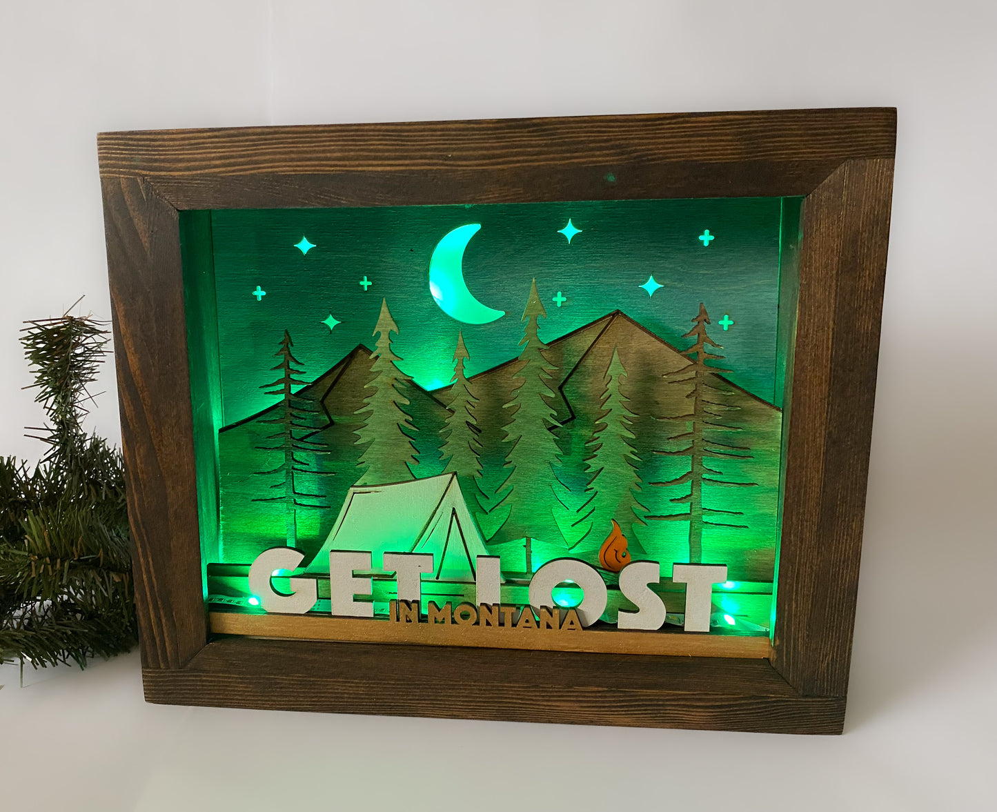 'GET LOST' - Illuminated Shadowbox