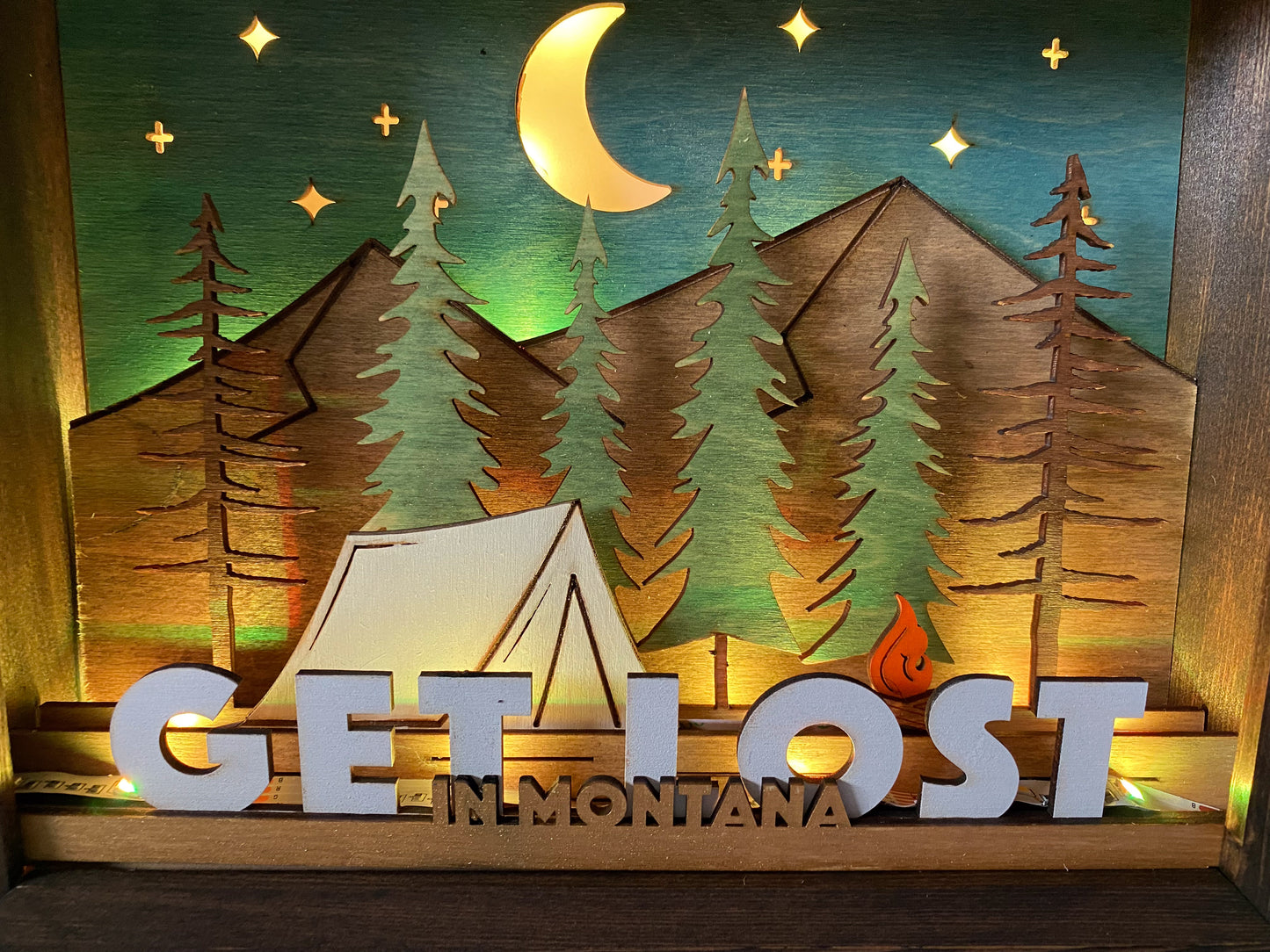 'GET LOST' - Illuminated Shadowbox