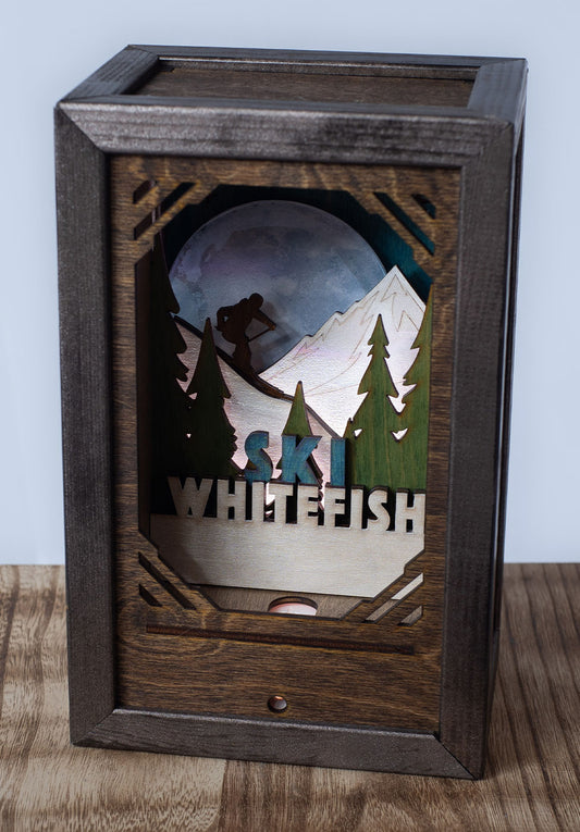 "Last Tracks" - Wood Carved 'Moon Lantern'