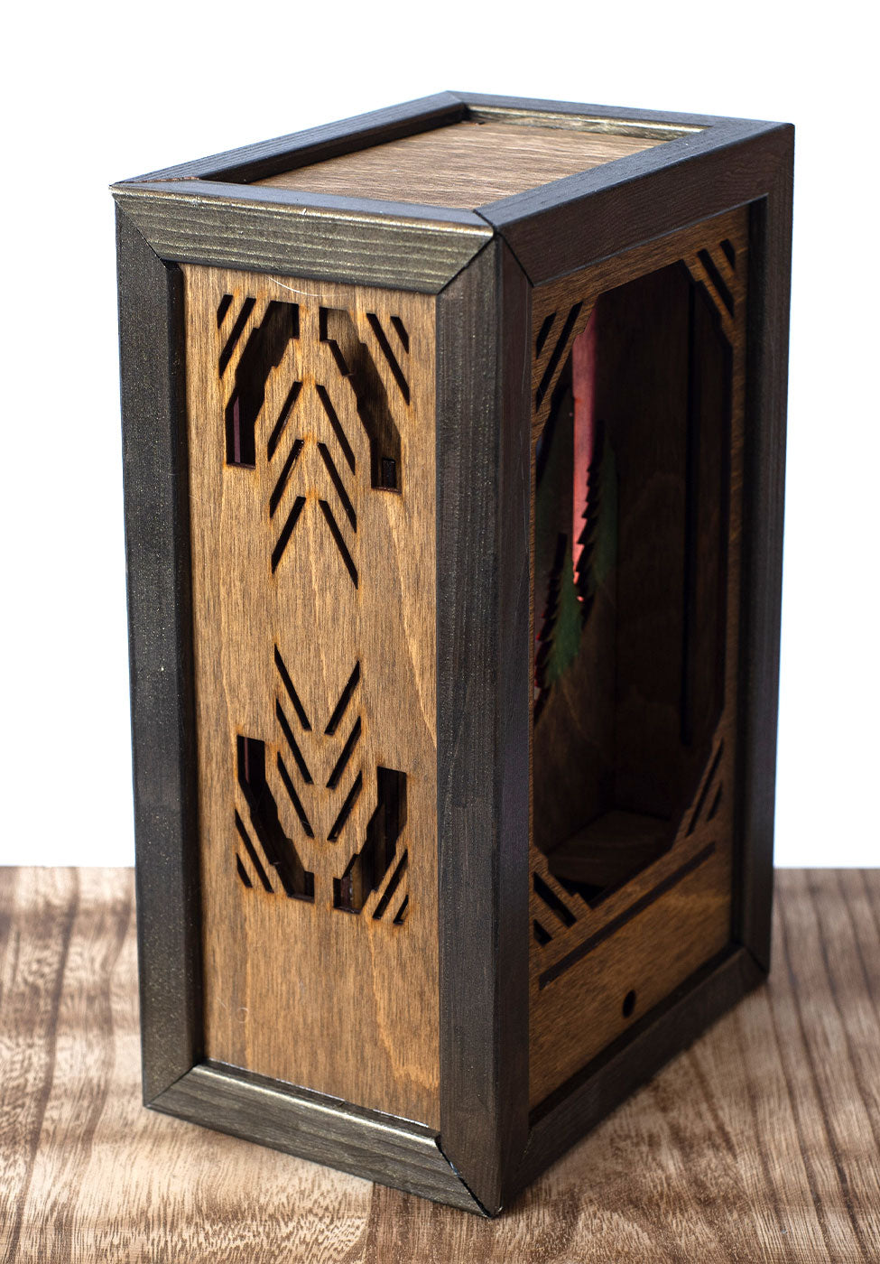 "Midnight Serenade" - Wood Carved 'Moon Lantern'