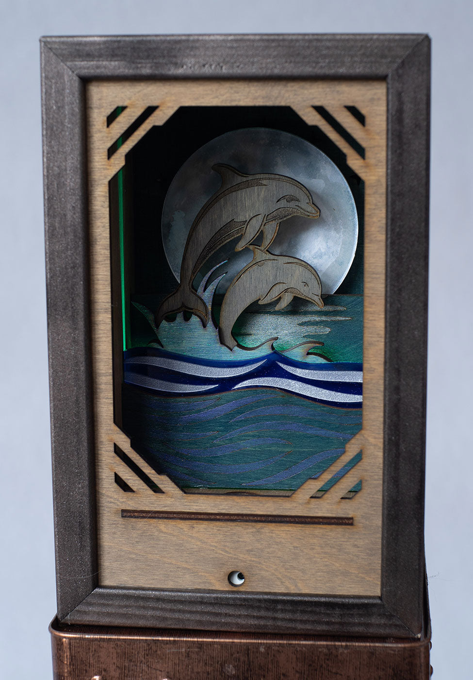 "Midnight Swim" - Wood Carved 'Moon Lantern'