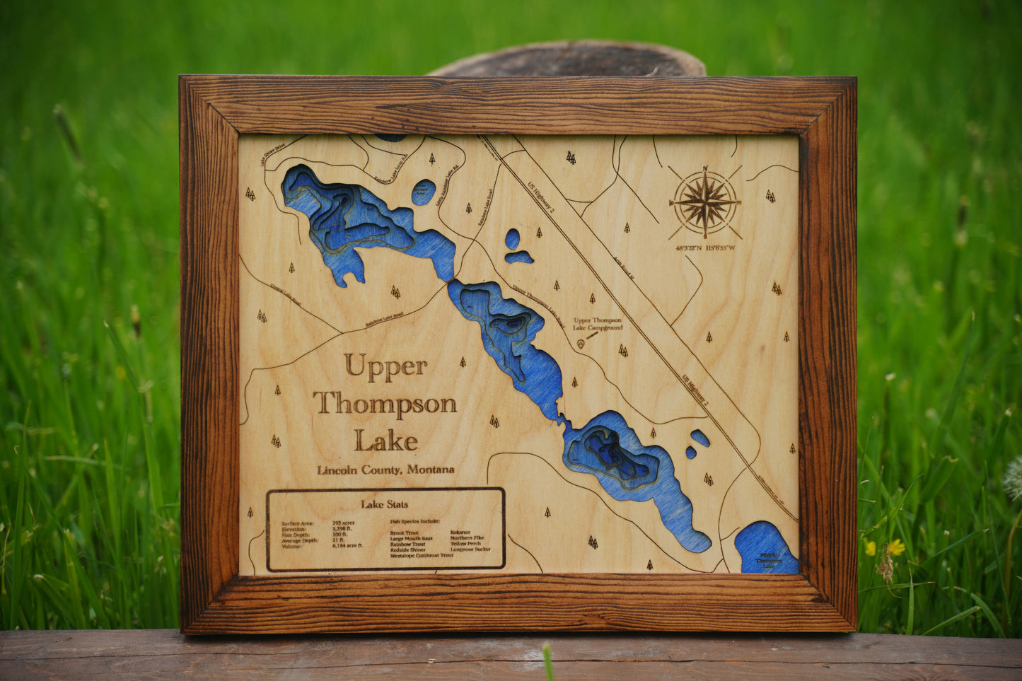 Upper Thompson Lake, MT Depth Map - Northwest Montana