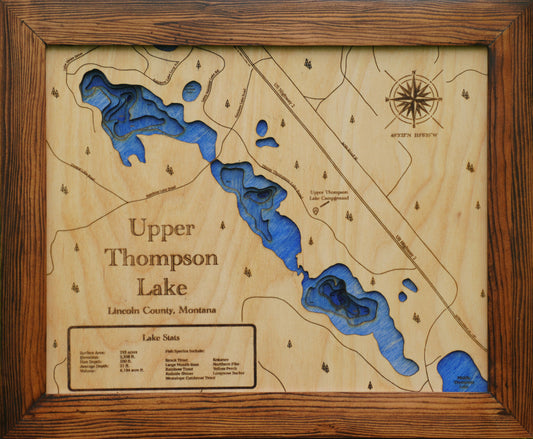 Upper Thompson Lake, MT Depth Map -  Northwest Montana