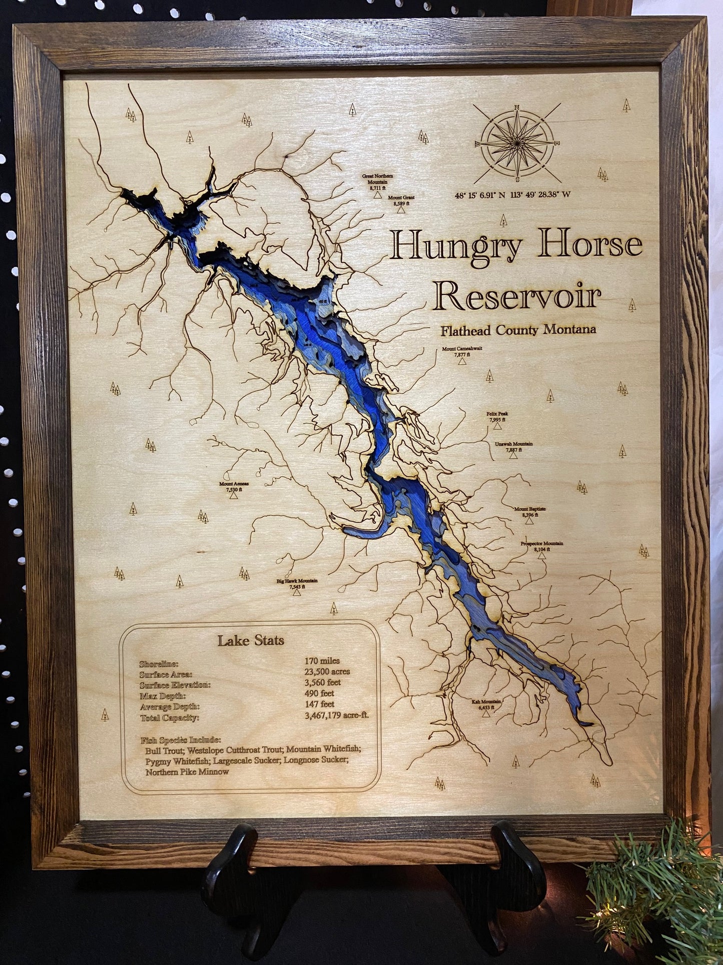Hungry Horse Reservoir, MT Depth Map -  Northwest Montana